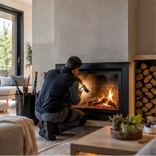 Preparar la chimenea para el invierno mediante limpieza y revisión
